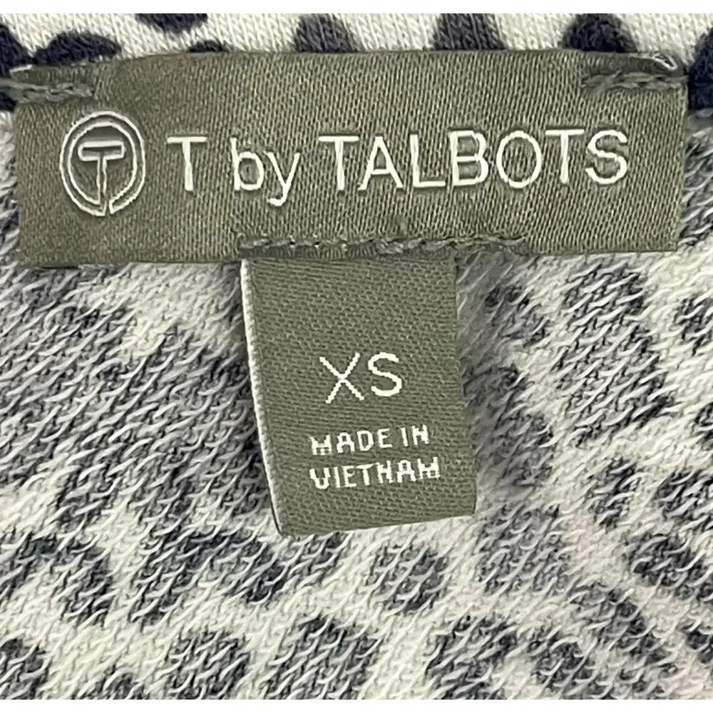 T By Talbots Womens Dress Floral Print Stretch Cotton Blend Blue White Size XS - Picture 2 of 13